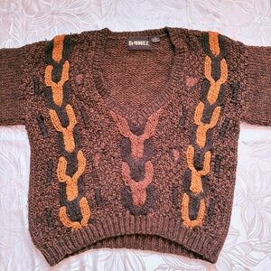 Vintage 90’s INDEX Wool Blend Chunky Oversized Sweater V-Neck - Size Large